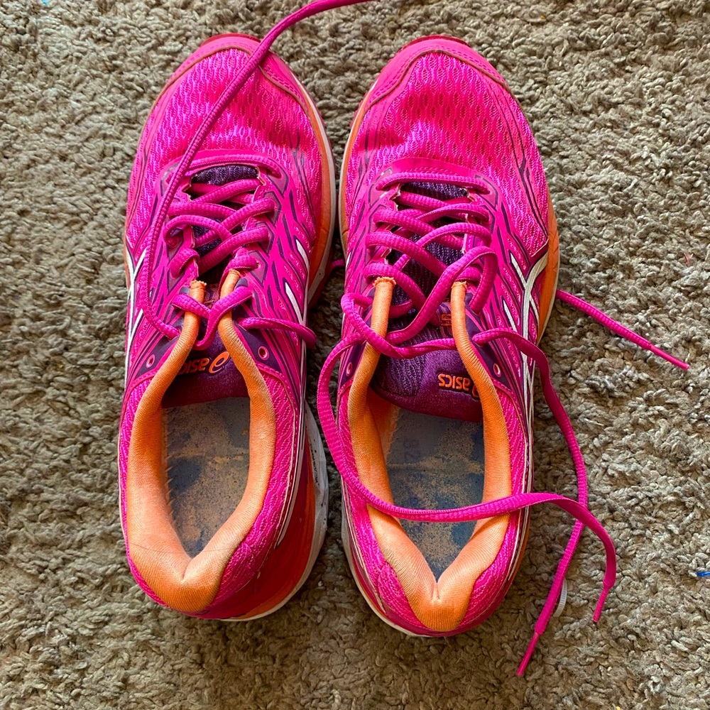 Womens pink ASICS sneakers